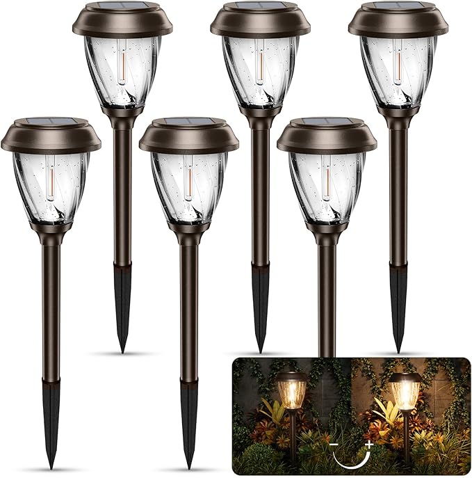 Solar Pathway Lights Outdoor, 10/25 LM in 2 Lighting Modes