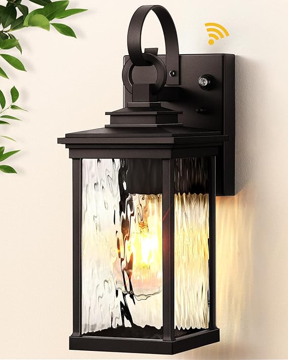 2 Pack Dusk to Dawn Outdoor Wall Sconce, Oil Rubbed Bronze Farmhouse Exterior Lighting