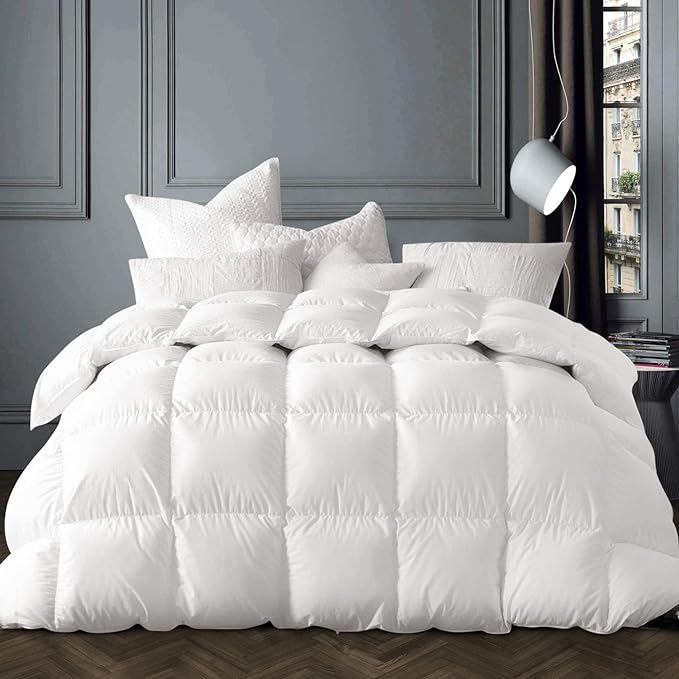 Winter White Goose Down Comforter King Size,Down Duvet Insert, 800 Fill Power