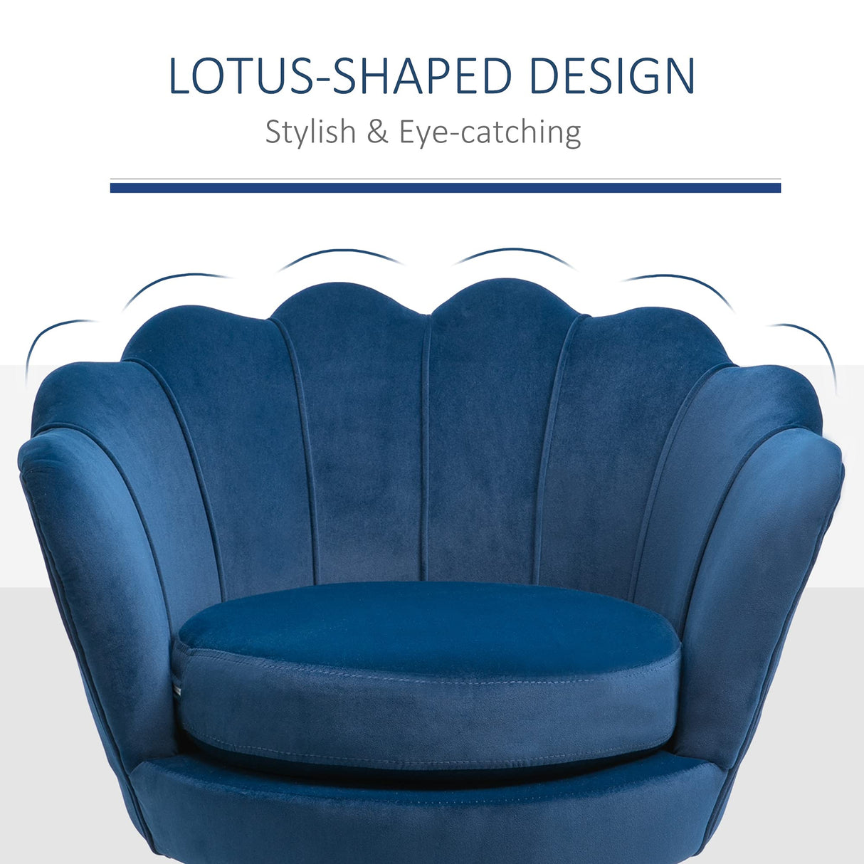 Elegant Velvet Fabric Accent Chair/Leisure Club Chair with Gold Metal Legs for Living Room