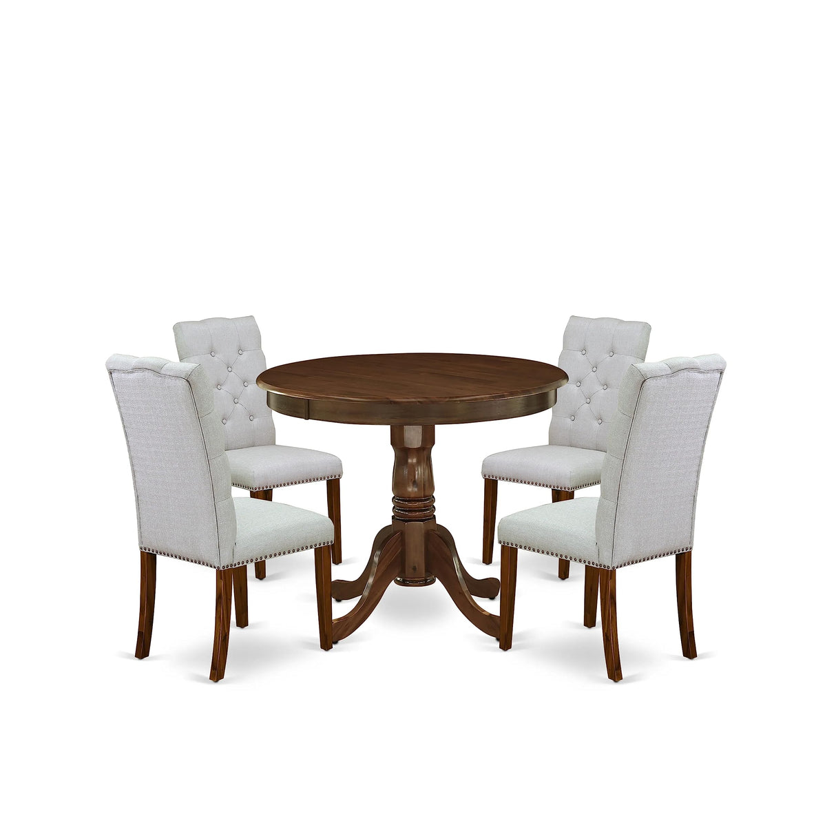 ANEL5-AWA-05 5 Piece Modern Dining Table Set Includes a Round Dining Room Table