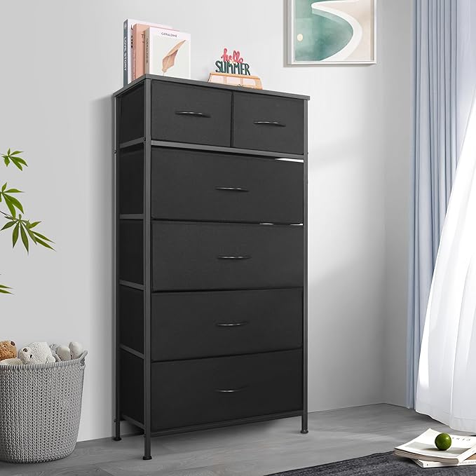 Tall Dresser for Bedroom, Vertical Storage Organizer Tower