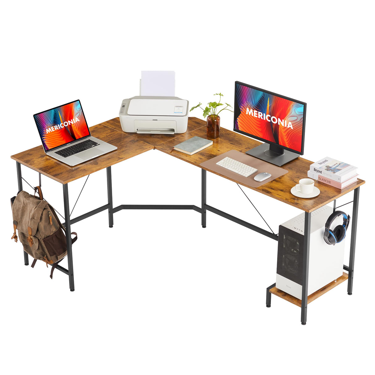 L Shaped Desk,66 Inch,Corner Desk for Home Office,Computer Gaming Table