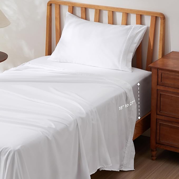 Deep Pocket Queen Sheets Set - Fits Mattresses Up to 21" Thick