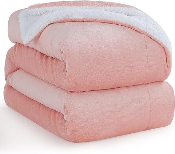Warm Throw Blanket King - Thick Sherpa Flannel Reversible Blanket