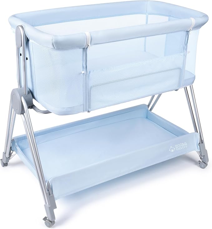 Bedside Sleeper - Bassinet & Bedside Crib with Height Adjustment & Wheels