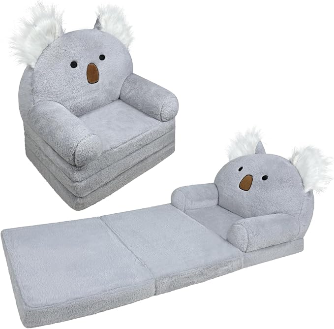 Toddler Chair Plush with Removable Cover, Sofa Bed to Lounger