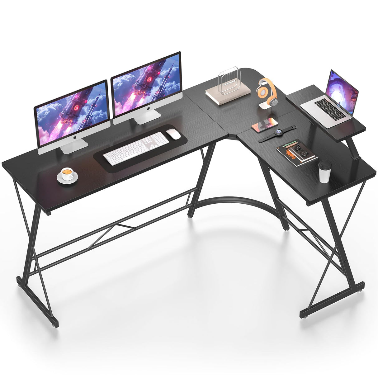 63" L Shaped Computer Desk, Corner Desk, Home Office Desk