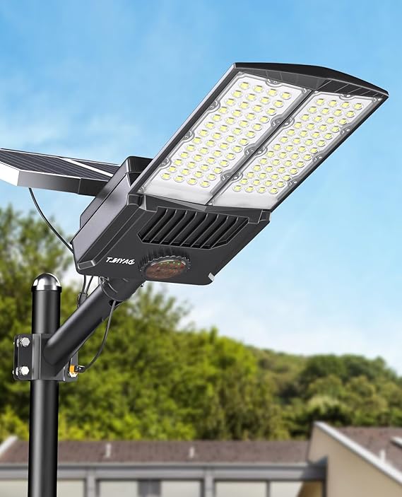 Y-12000W Solar Street Lights Outdoor,6500K Bright Parking Lot Lights Commercial