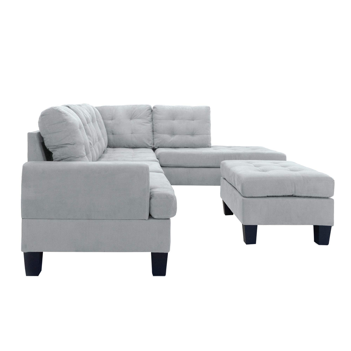 LLC 3 Piece Modern Reversible Sectional Sofa Couch