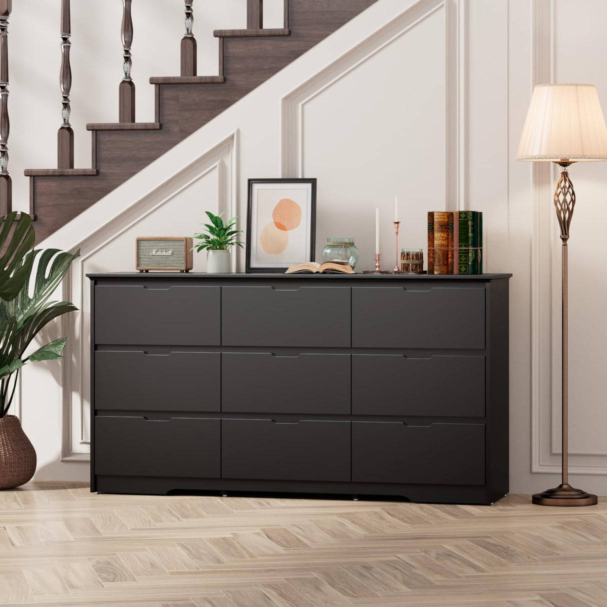 9 Drawer Black Dresser for Bedroom with Deep Drawers, Large Dressers