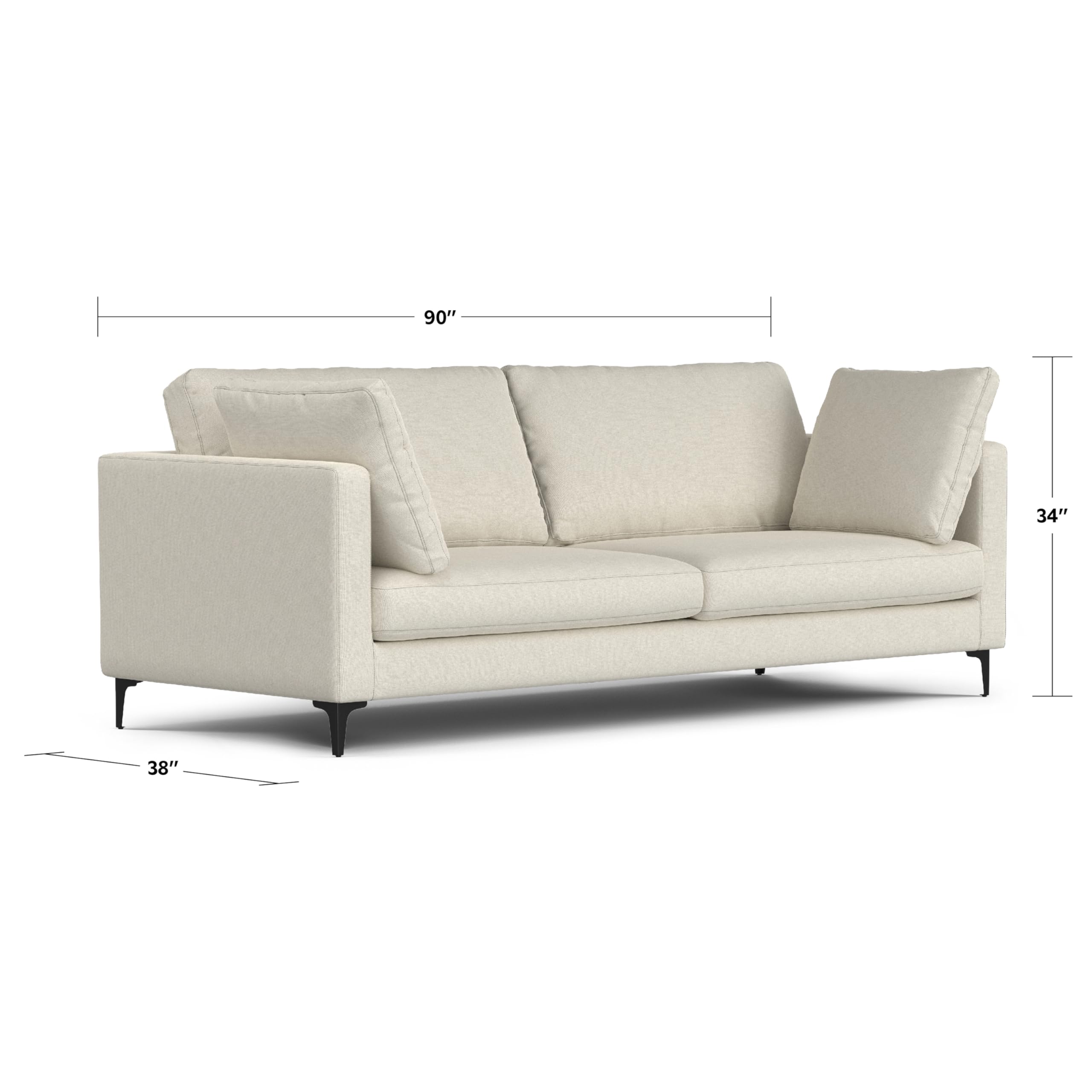 Ava Sofa in 100% Recycled Polyester Tightly Woven Performance Fabric,