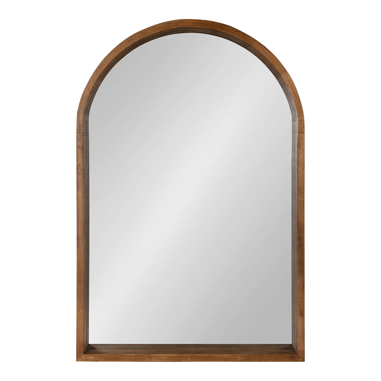 Kate and Laurel Hutton Rustic Modern Farmhouse Arch Mirror, 24" x 36", Natural Wood Finish