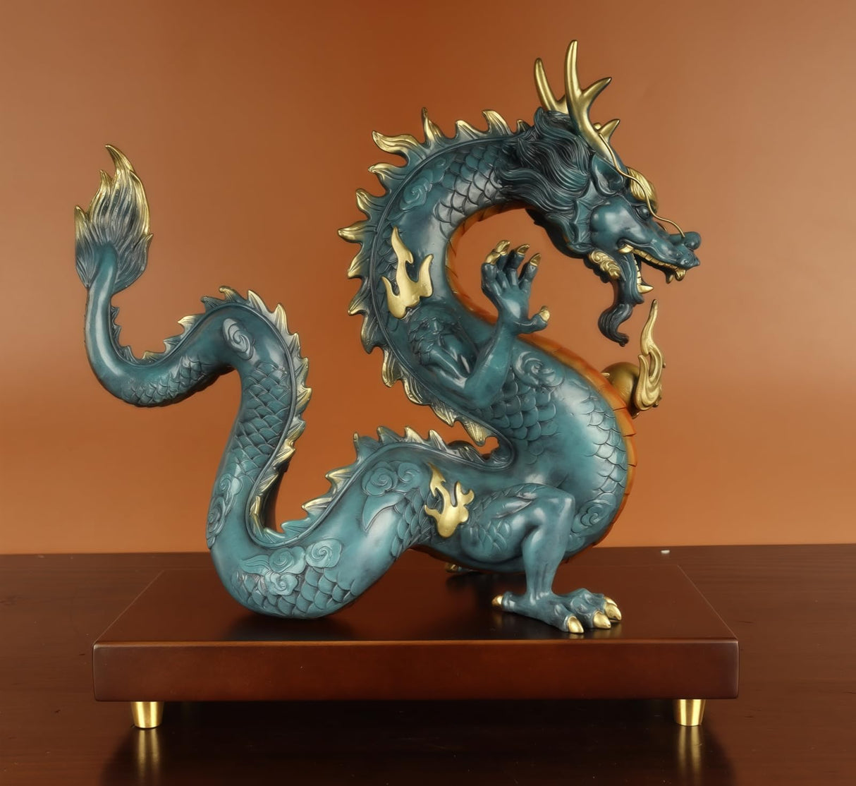 Pure Copper Dragon Statues - Dragon Figurine, Chinese Dragon Statue, Dragon Decor