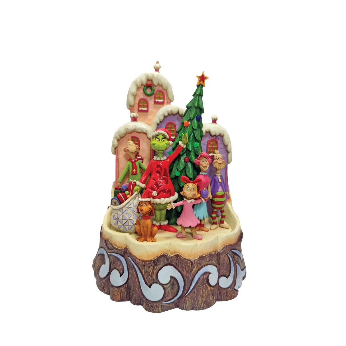 Jim Shore Dr. Seuss The Grinch Carved by Heart Lit Figurine, 8.86 Inch, Multicolor, Green