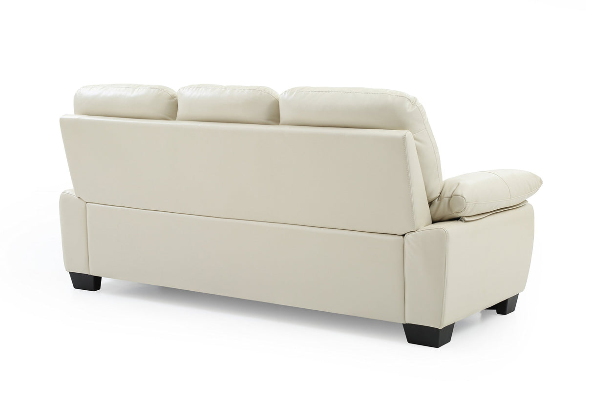 Upholstered Sofa, Pearl Faux Leather