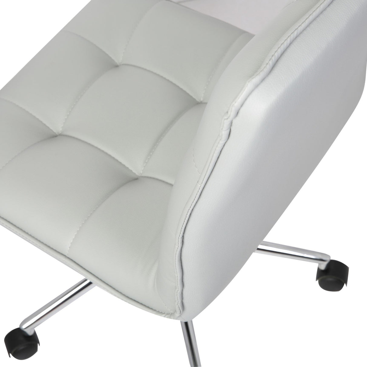 Porthos Home Leona Office Chair, Faux Leather Upholstery, Height Adjustable, 360-degree Swivel, Sleek Armless Design, Sturdy Steel Base with Caster Wheels, Great for Home Studio and Office