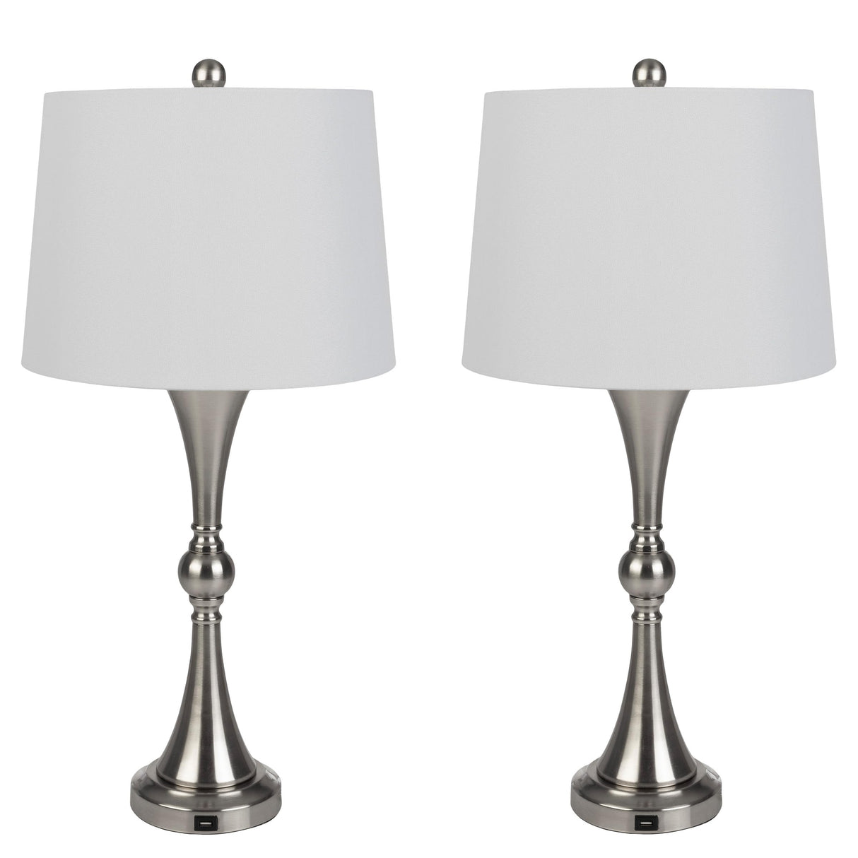 Set of 2 Table Lamps - Lamps with USB Charging Ports, Touch Control