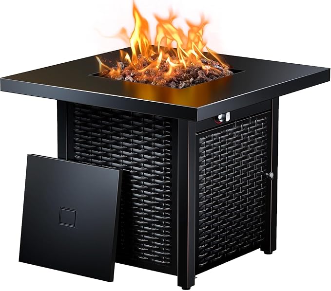 42 Inch Gas Fire Pit Table, 60,000 BTU Propane Pits for Outside