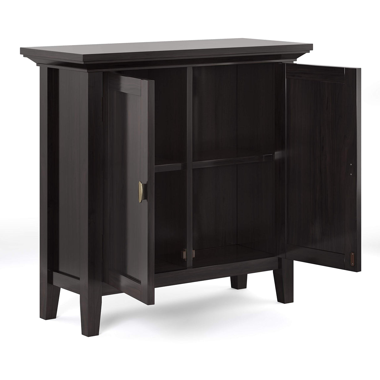 Redmond SOLID WOOD 32 inch Wide Transitional Low Storage Cabinet in Hickory Brown