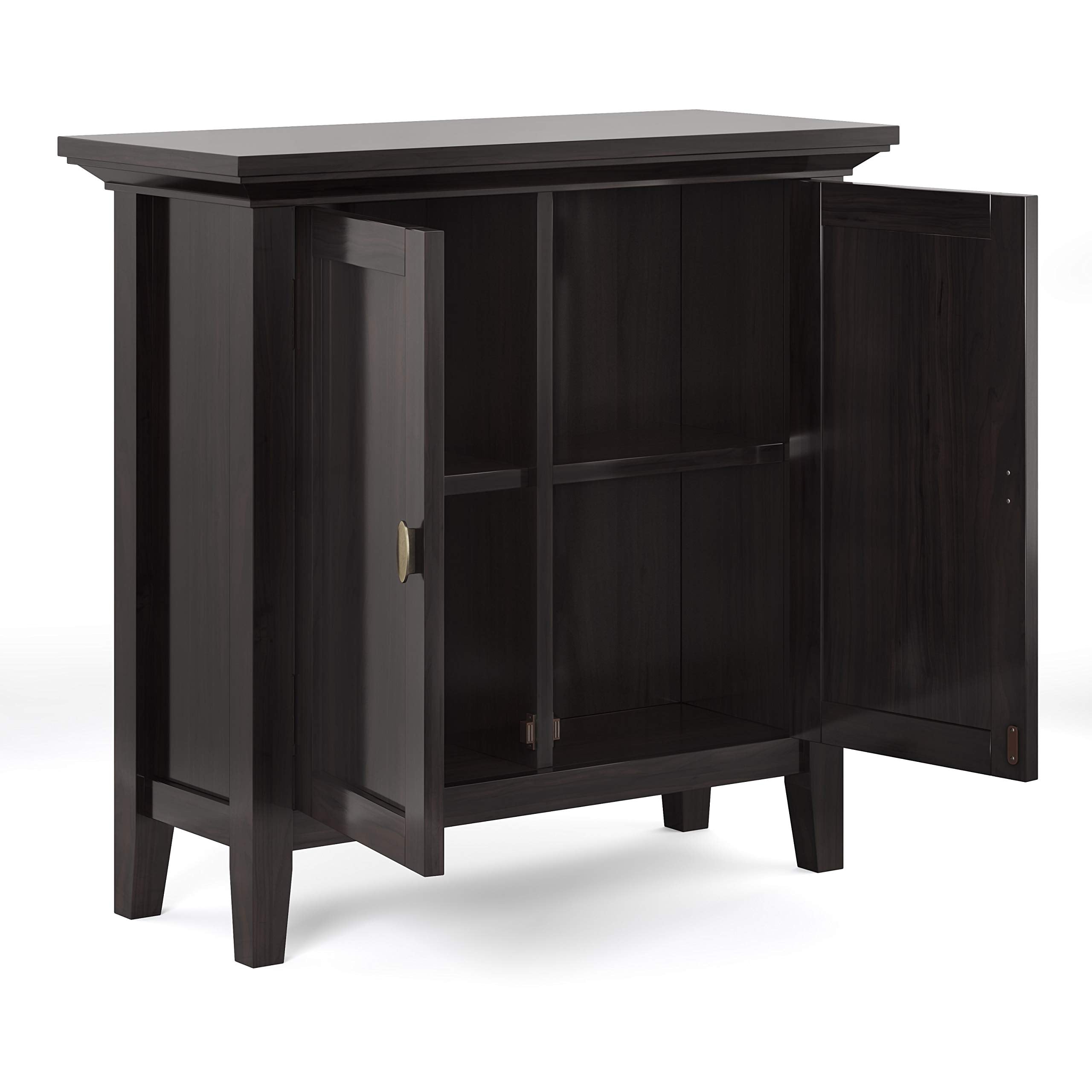 Redmond SOLID WOOD 32 inch Wide Transitional Low Storage Cabinet in Hickory Brown