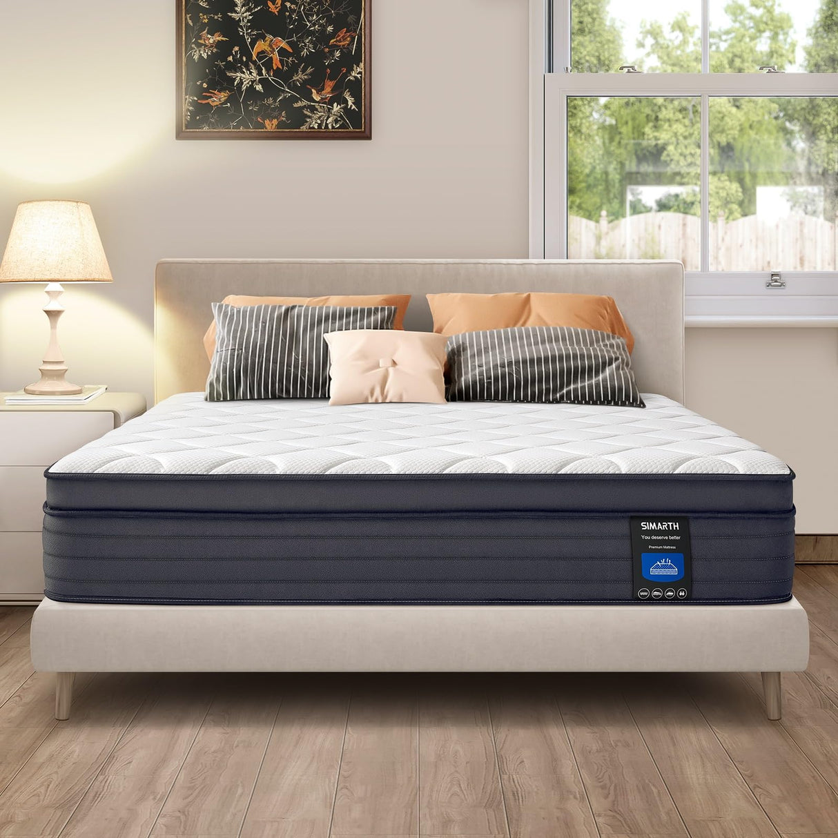 King Size Mattress 12 Inch - Upgrade Strengthen, Memory Foam Hybrid Mattress