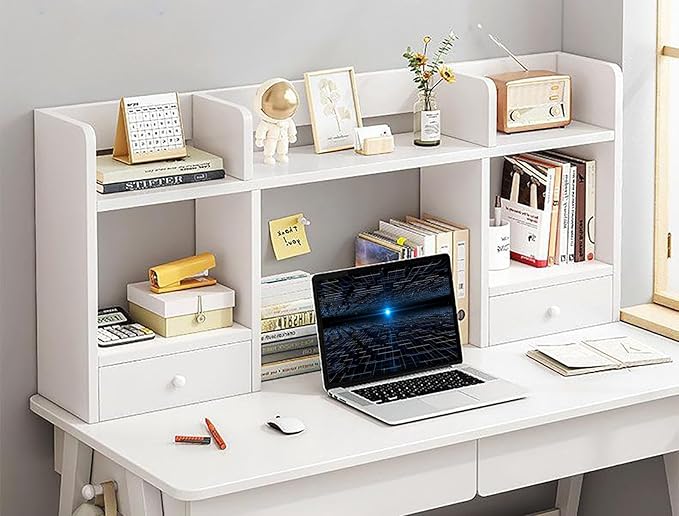 Desk Hutch Organizer,Multipurpose Desktop Hutch Storage Organizer,Desktop Bookshelf