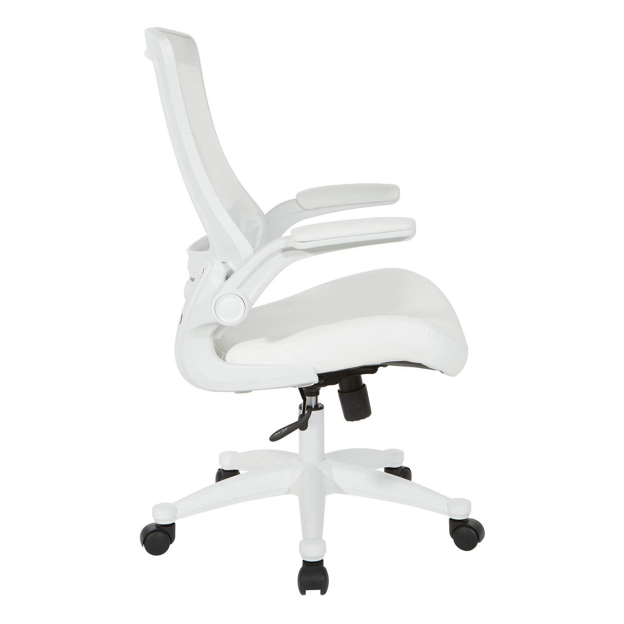 Ventilated White Screen Back Manager's Office Chair with Padded Color Flip Arms