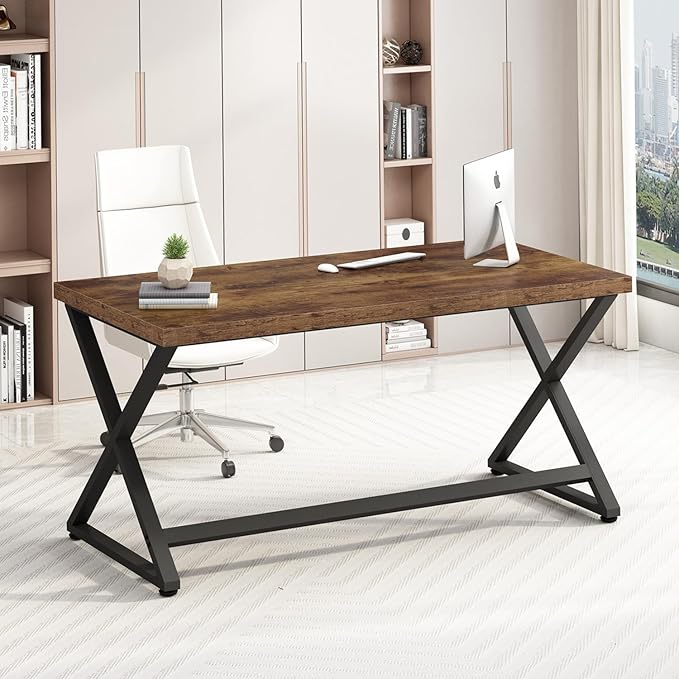 Black Computer Desk, Simple Work Desk for Home Office