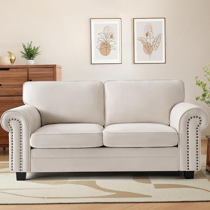 71" Mid-Century Loveseat Sofa Small Chenille Couch