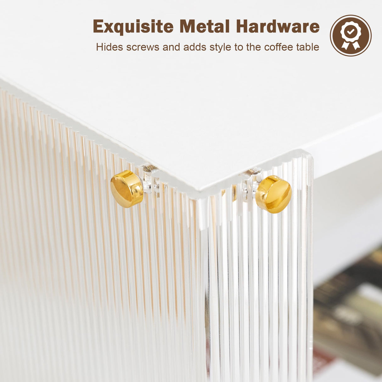 2-Tier White Coffee Table Modern, Small Wooden Coffee Table with Storage Shelf