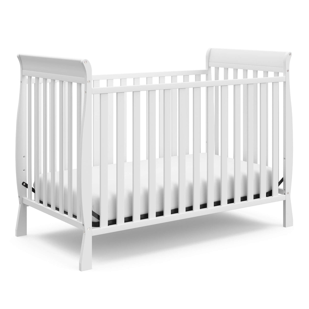 Convertible Crib (White) – GREENGUARD Gold Certified, Converts to Toddler Bed and Daybed, Fits Standard Full-Size Crib Mattress, Classic Crib with Traditional Sleigh Design
