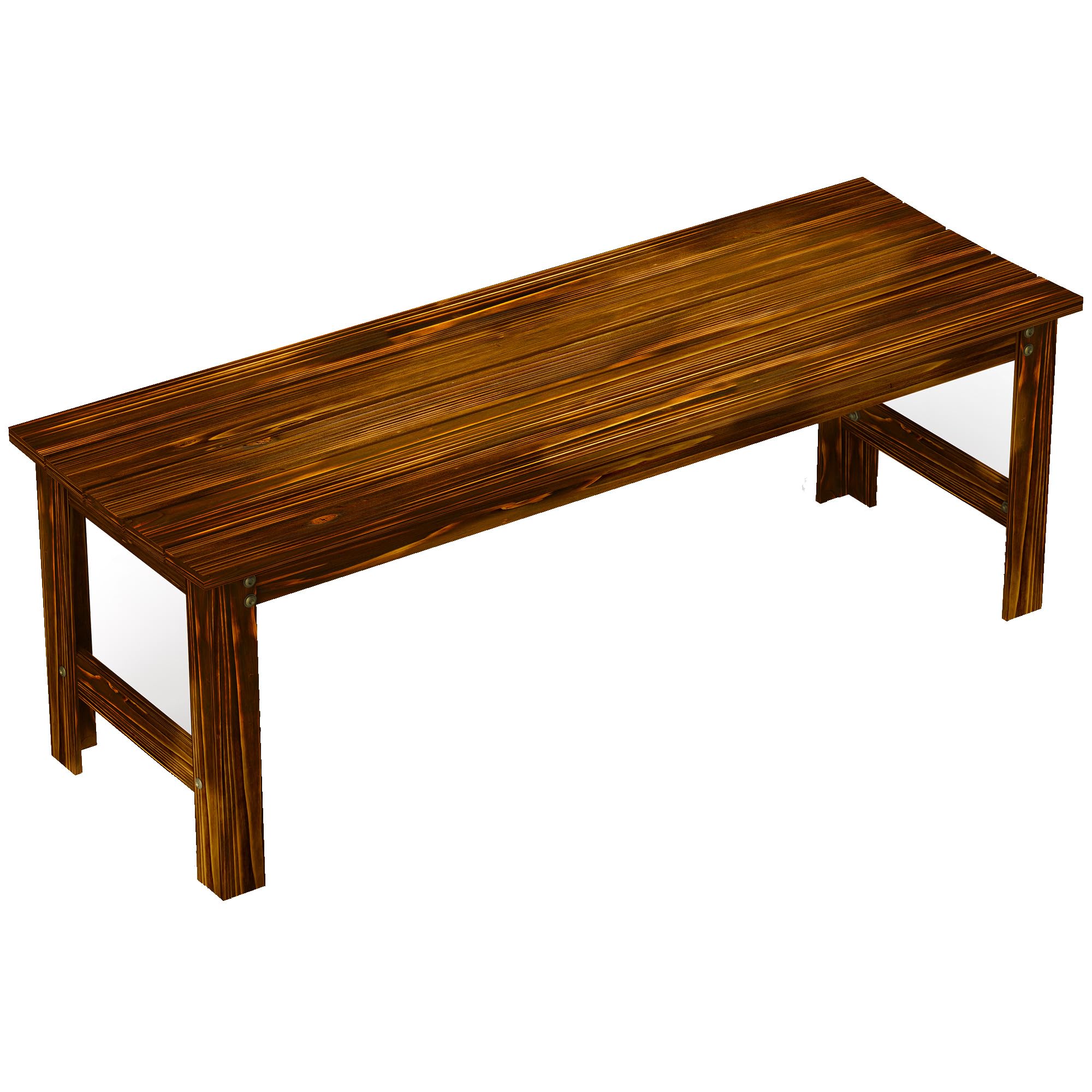 2-Seat Wood Garden Bench, Patio Bench Outdoor Bench with Slatted Seat