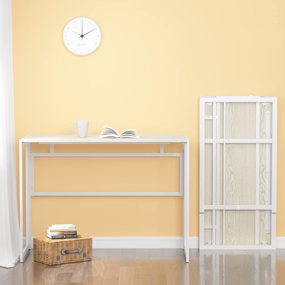 Desk 40'' Computer Desk for Home Office, No Assembly Office Desk Foldable Simple