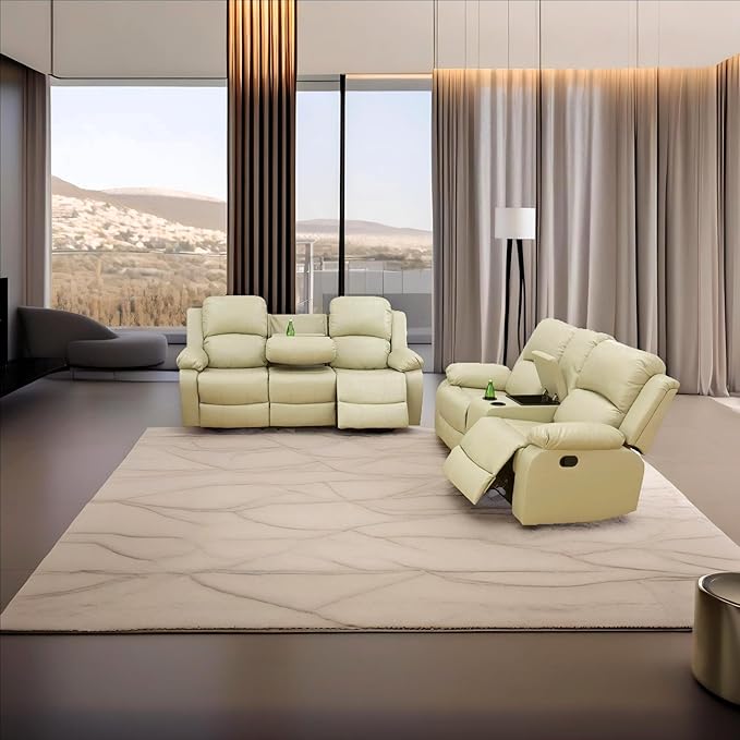 Faux Leather Living Room Sofa Set for Living Room, Game Room, Guest Room,Dormitory,