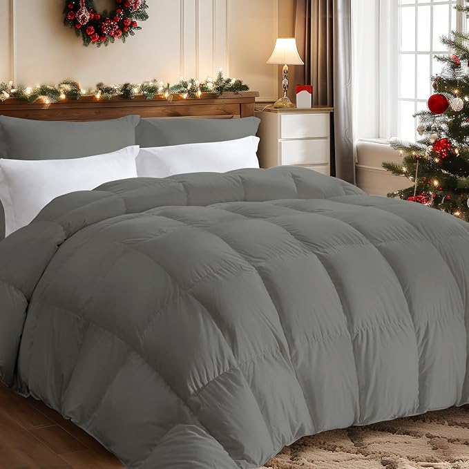 Cloud Soft Hotel Collection Comforters with 100% Cotton Cover (90x90 Inch, White)