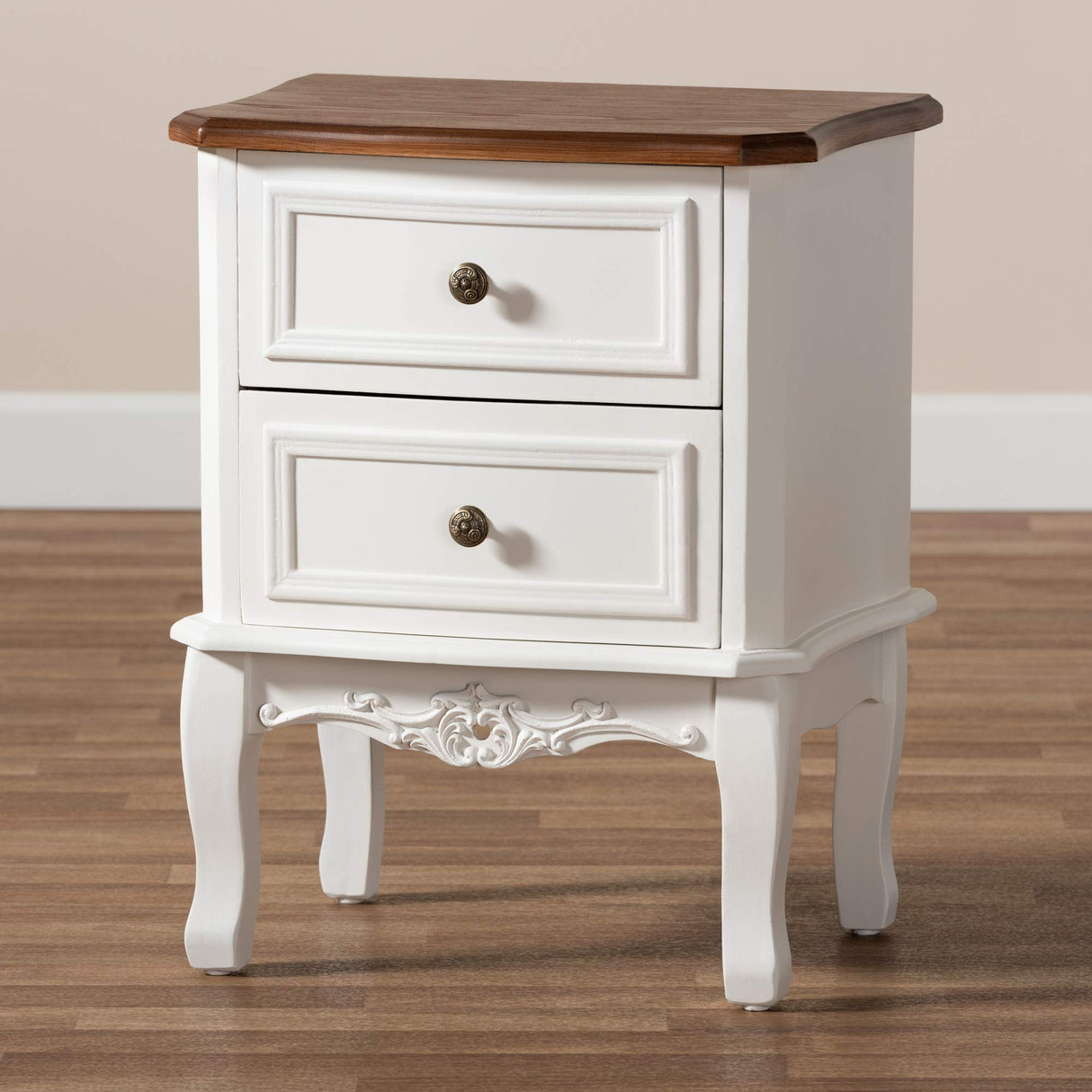 Nightstands, White/Cherry Brown