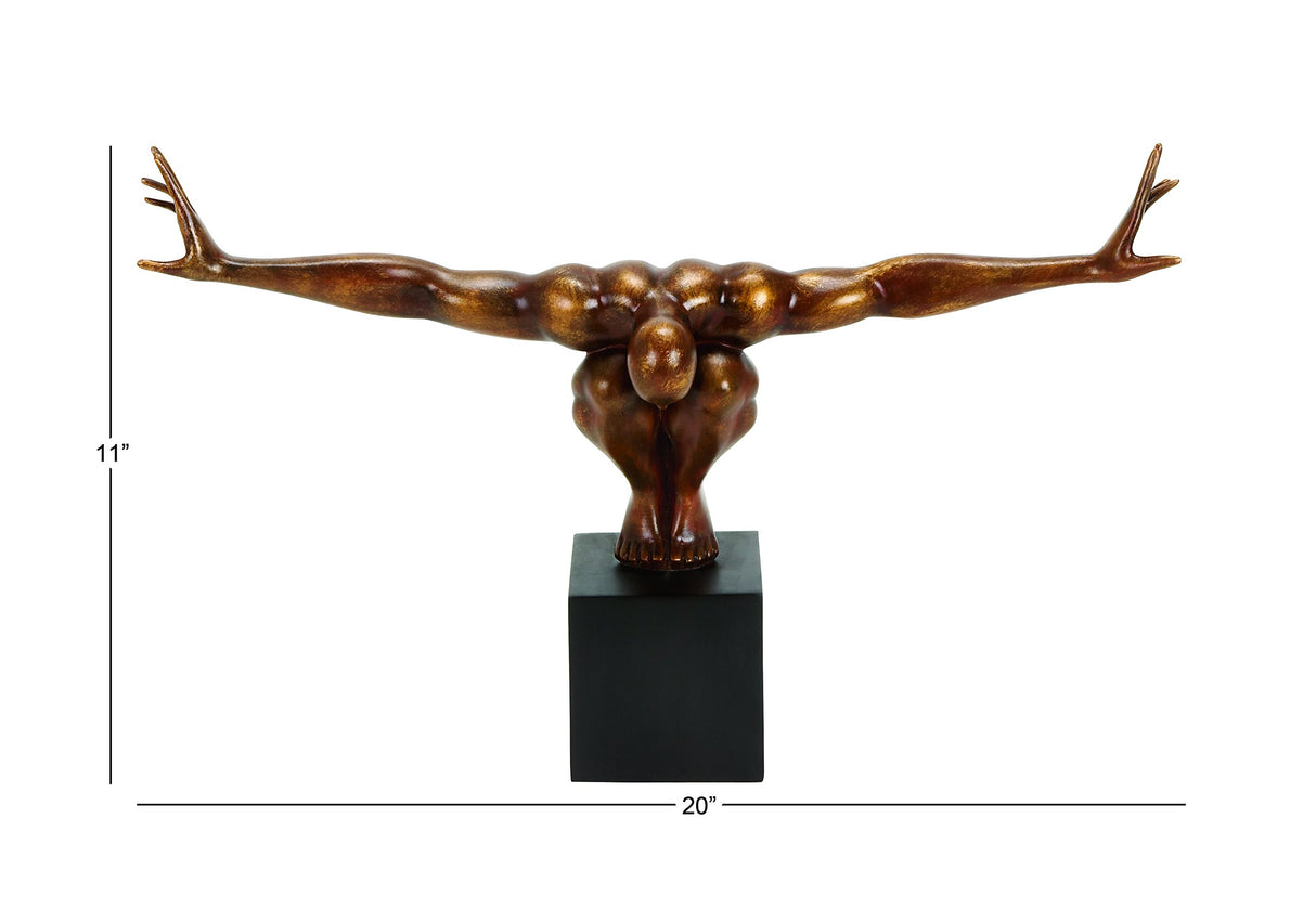 Polystone Diver Decorative Sculpture Home Decor Statue with Black Base