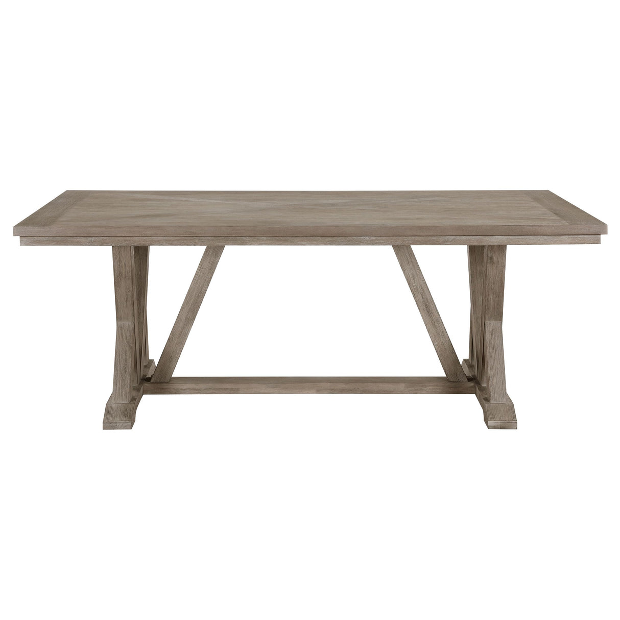 Cornelia 82-Inch Rectangular Dining Table - Acacia Wood & MDF with Trestle Base in Coastal Gray