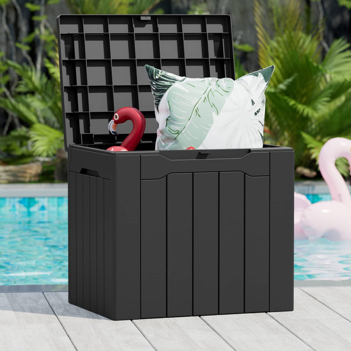 31 Gallon Resin Deck Box Large Outdoor Storage for Patio Furniture