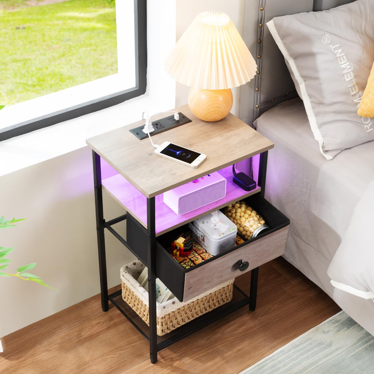 Night Stand Set 2, LED Nightstand