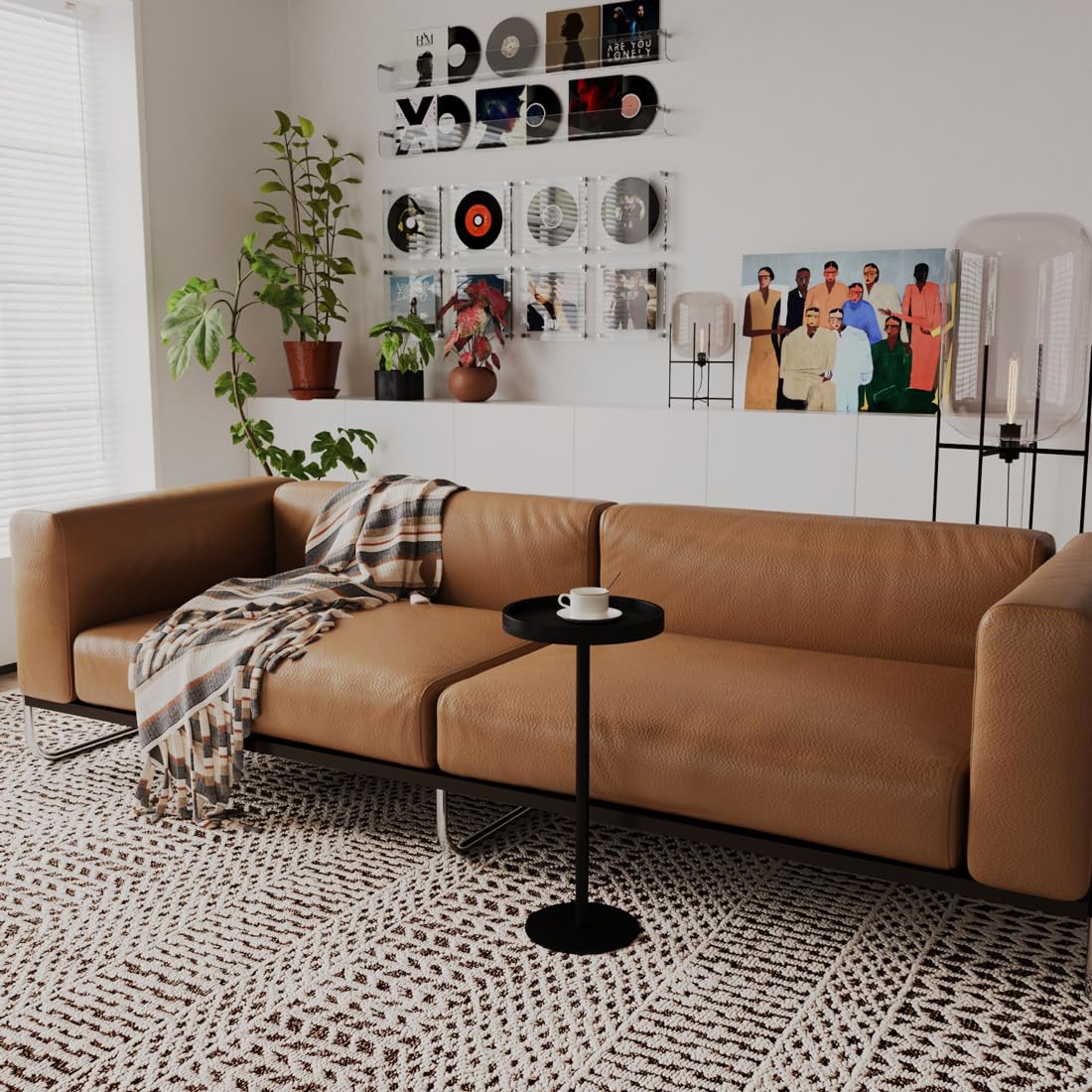 Round Drink Table,Small Pedestal Table,Small Round Side Table for Small Spaces