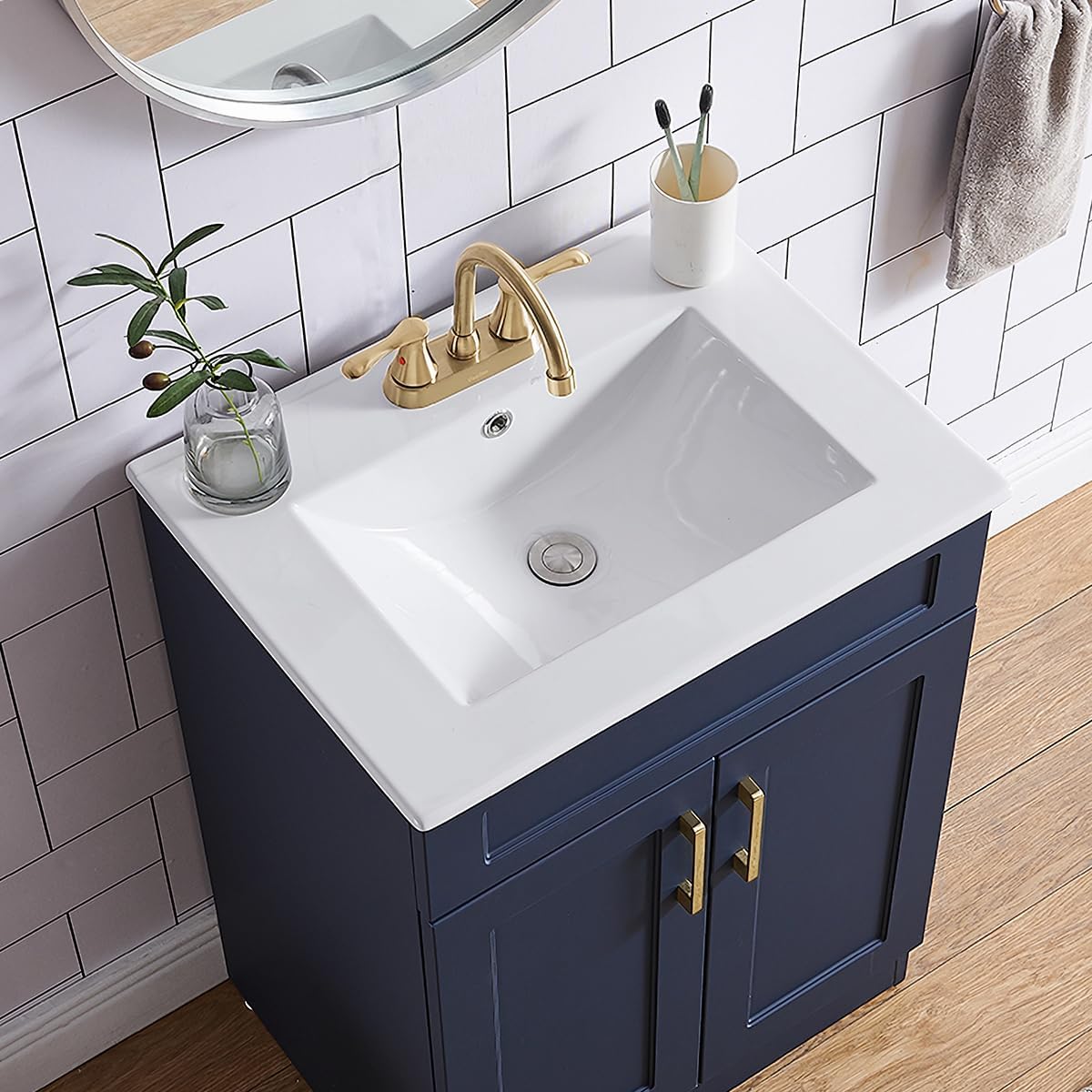 24 Inch Small Blue Bathroom Vanity with Sink