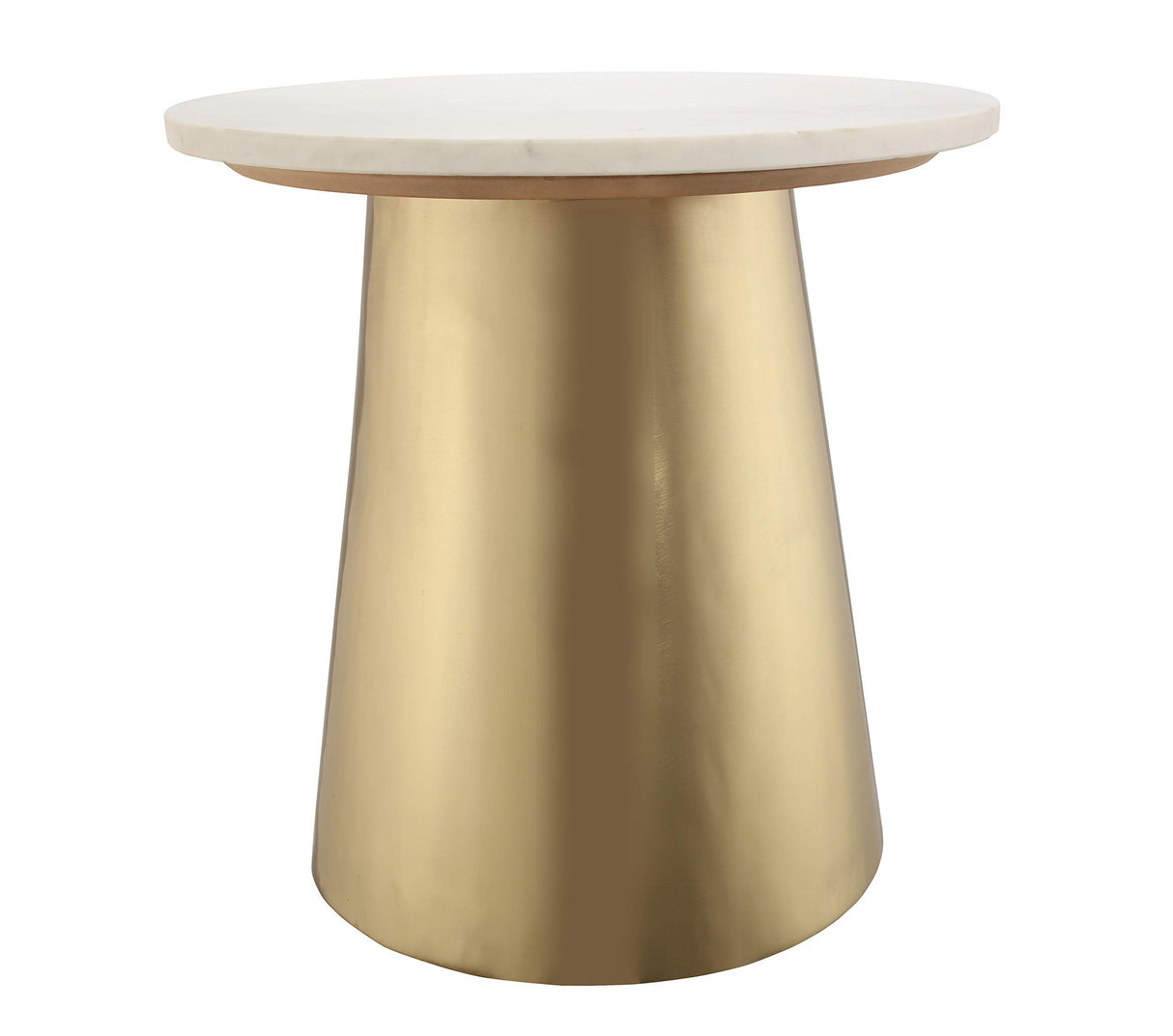 Bleeker Modern Marble Side Table, 20", Gold, White