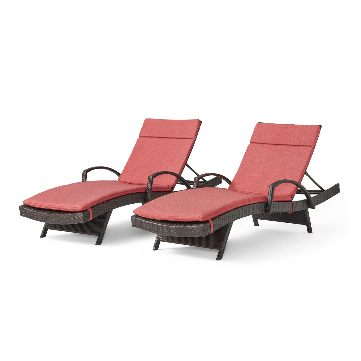 Christopher Knight Home Salem Outdoor Wicker Adjustable Chaise Lounges with Arms