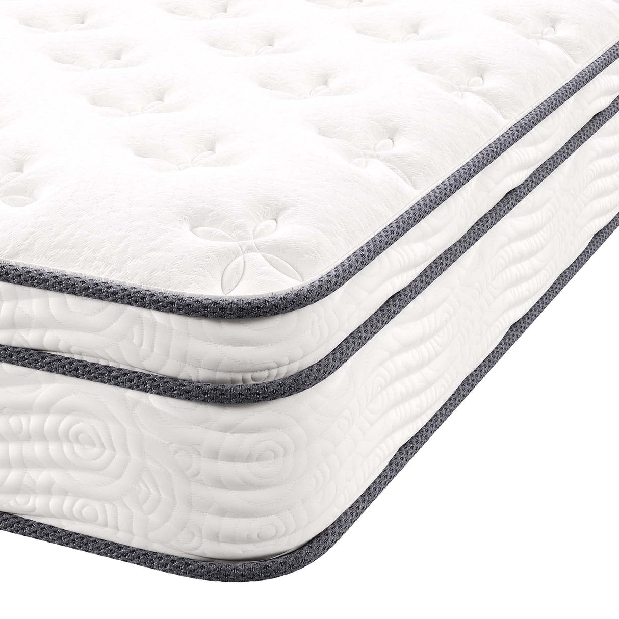 Jenna Innerspring and Foam Mattress-10-Year Warranty, Queen, White