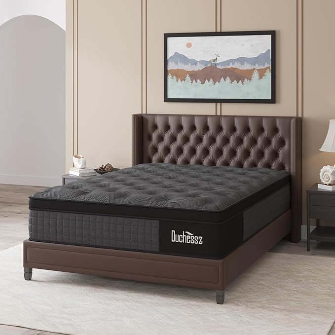 Full Mattress,10 Inch Hybrid Mattress Black with Gel Memory Foam and Individually Pocket Innerspring Euro