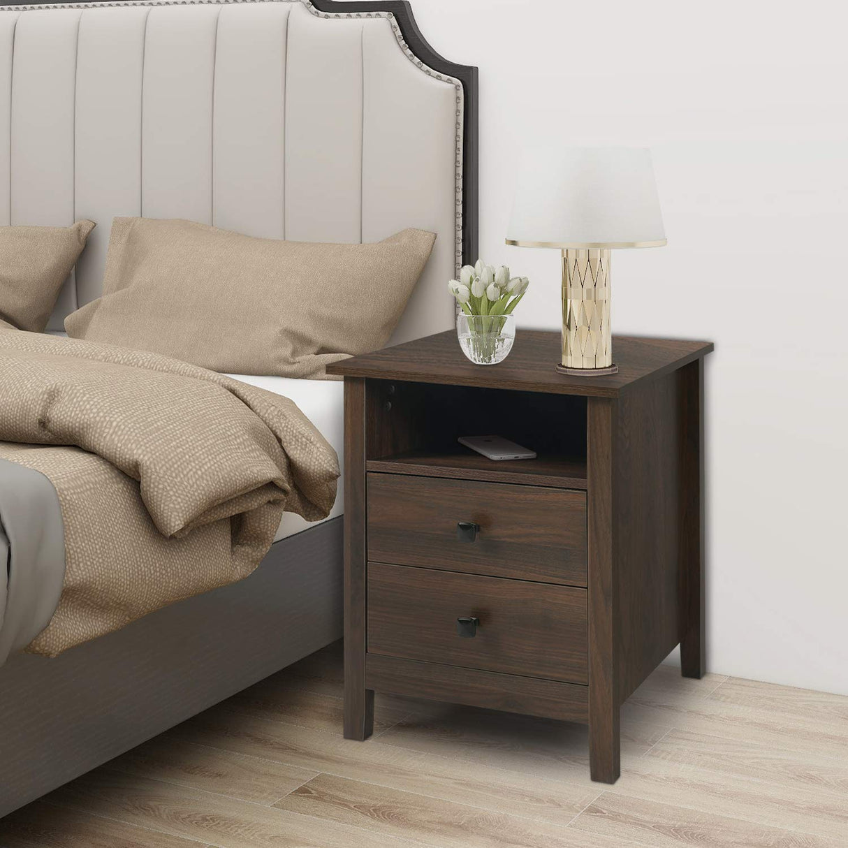 Nightstands - Set of 2 Wooden Night Stands