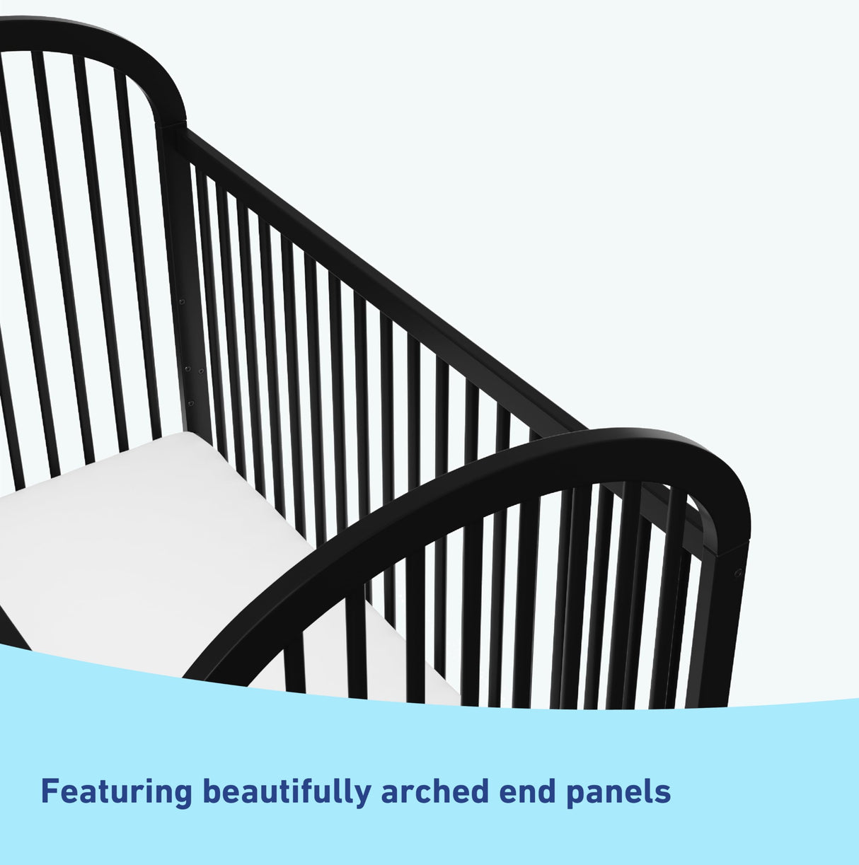 3-in-1 Convertible Crib (Black) – GREENGUARD Gold Certified, Converts to Daybed and Toddler Bed, Fits Standard Full-Size Crib Mattress, Adjustable Mattress Height, Easy-to-Match Style