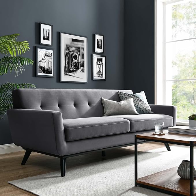 Engage Performance Velvet Loveseat, Gray
